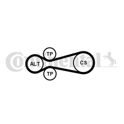Kit de correias trapezoidais estriadas CONTITECH ref. 6PK967 EXTRA K1